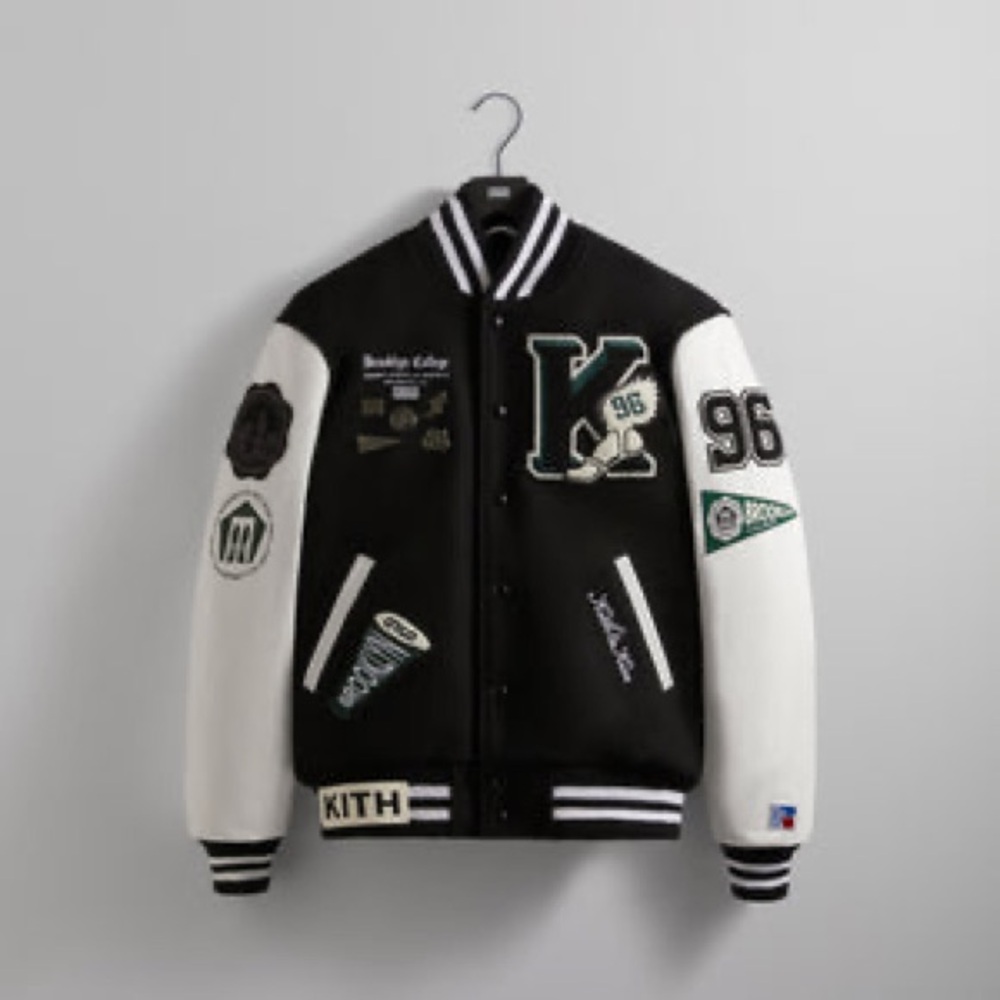 Kith Black and White Letterman Jacket